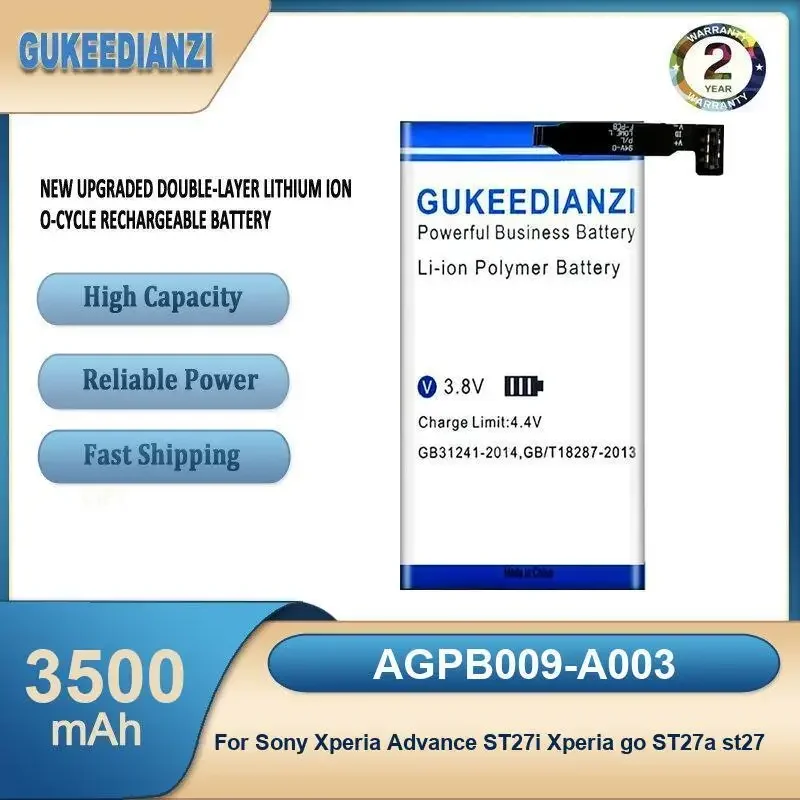 

AGPB009-A003 Аккумулятор большой емкости для мобильного телефона 3500 мАч для Sony Xperia Advance ST27i Xperia go ST27a st27