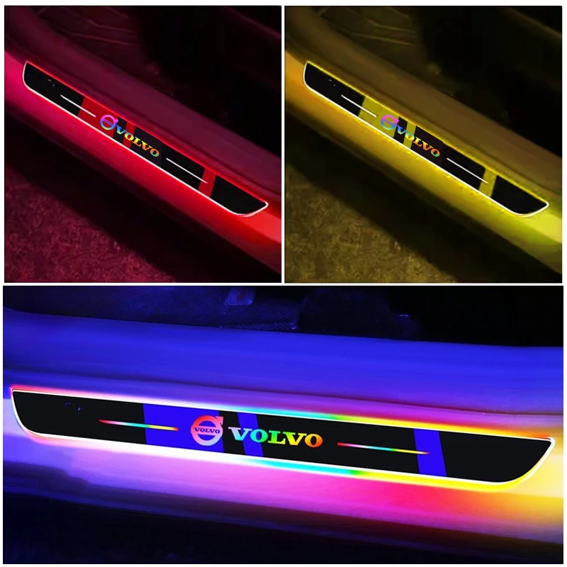 Brand New USB Power Moving LED Well Come Pedal Car Scuff Plate Door Sill Lights For Volvo XC90 V90 V60 XC60 V40 S80 S60 S90 C40