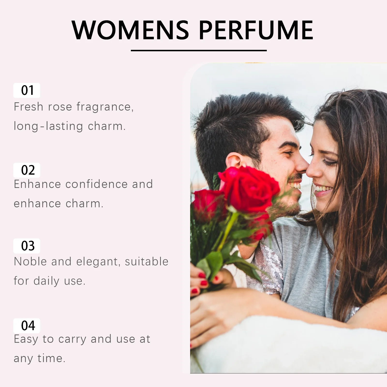 Roxelis Women's Rose Perfume - świeży kwiatowy zapach, długotrwały zapach, codzienna elegancka esencja