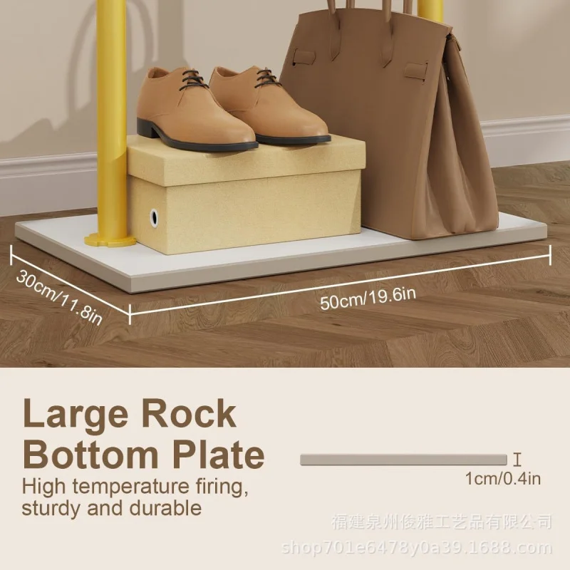 Custom.-Border Hanger Modern Hanger with 2 One Hooks and Stone Plate Base Industrial Tree Clothes Rack Bedroom