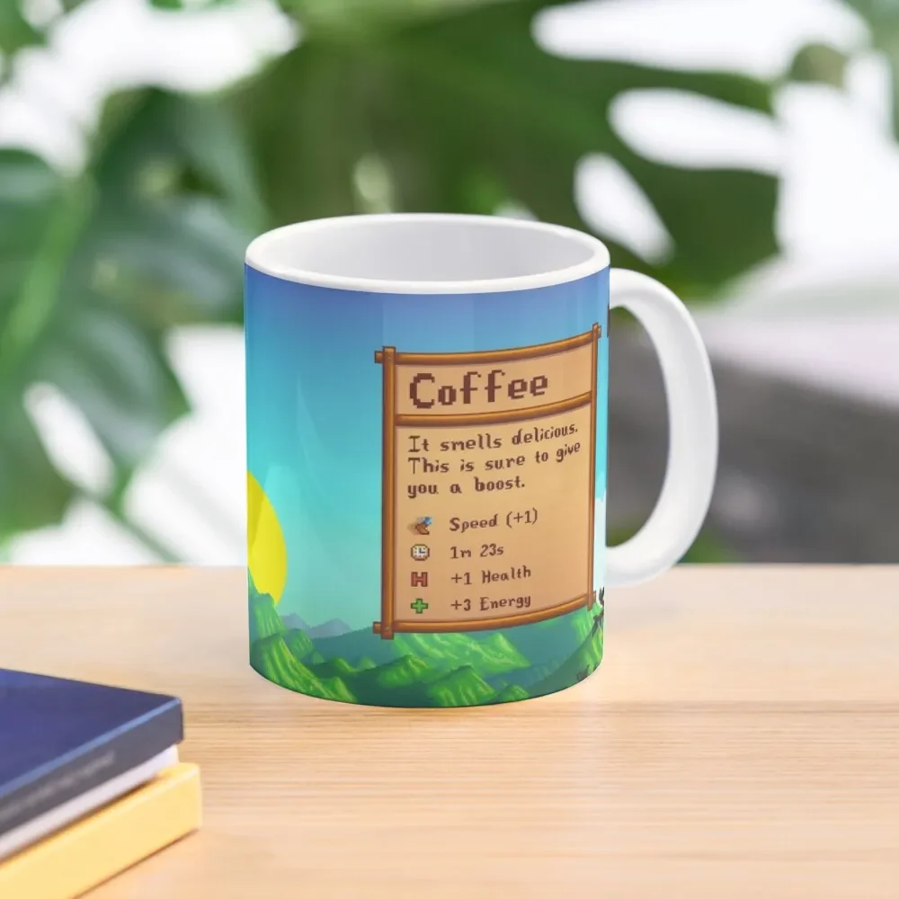 Stardew Valley Day Coffee Classic  Mug Photo Image Printed Drinkware Handle Round Simple Gifts Cup Coffee Picture Tea Design