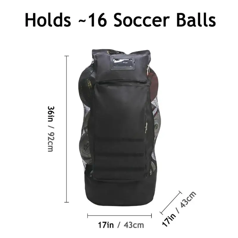 652F Robuster Mesh-Sportballrucksack, große Mesh-Balltaschen mit Schultergurt