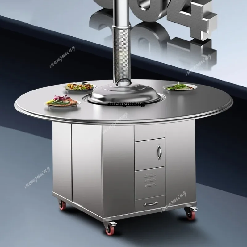 Round Heating Firewood Stoves Patio Heaters Barbecue Grill Cooking with Ovens Firewood Stoves Kitchen Furniture Varmekilde