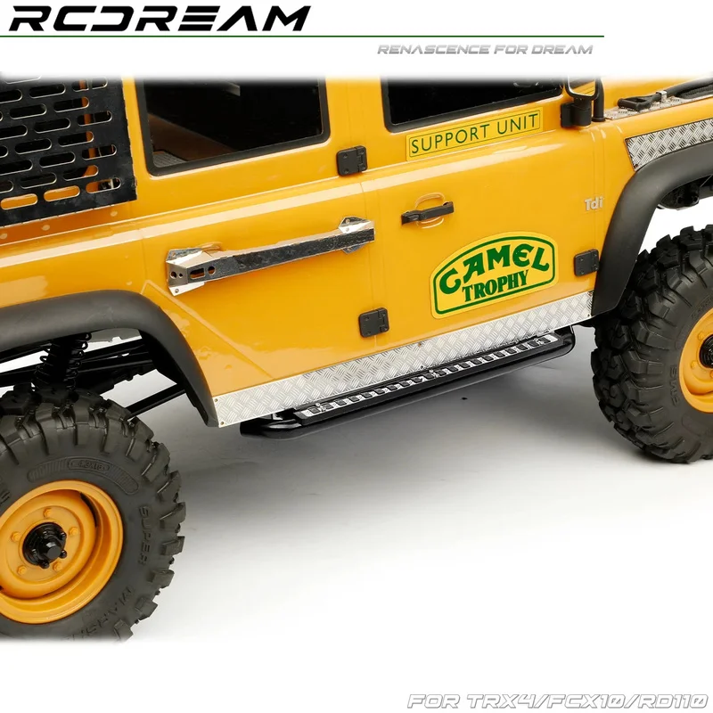 RCDream Classic Metal Side Step Rock Slider for TRX4 Defender RD110 FCX10 RC Crawler Upgrade Parts Accessories