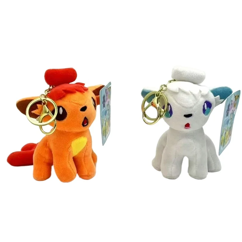 

2 шт./лот Pokemon Ice Alolan Vulpix брелок плюшевый набор-14 см кукла-подвеска в виде снежной лисы, милая мягкая игрушка, рождественский подарок