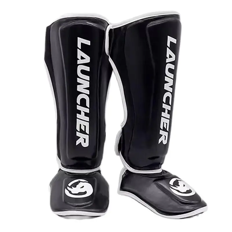 Boxing Shin Guards Thickened PU Muay Thai Sanda Fighting Training Competition Leg Guards MMA Boxing Training Accessories