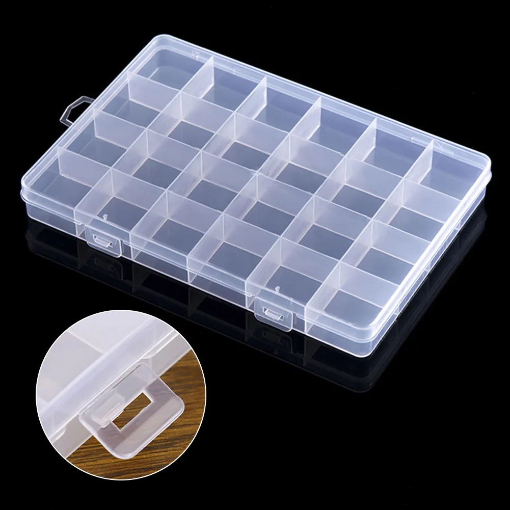 Efficiency Transparent Plastic Rectangle Box Case Portable Design Clear Rings Compact Design Simplifying Storage