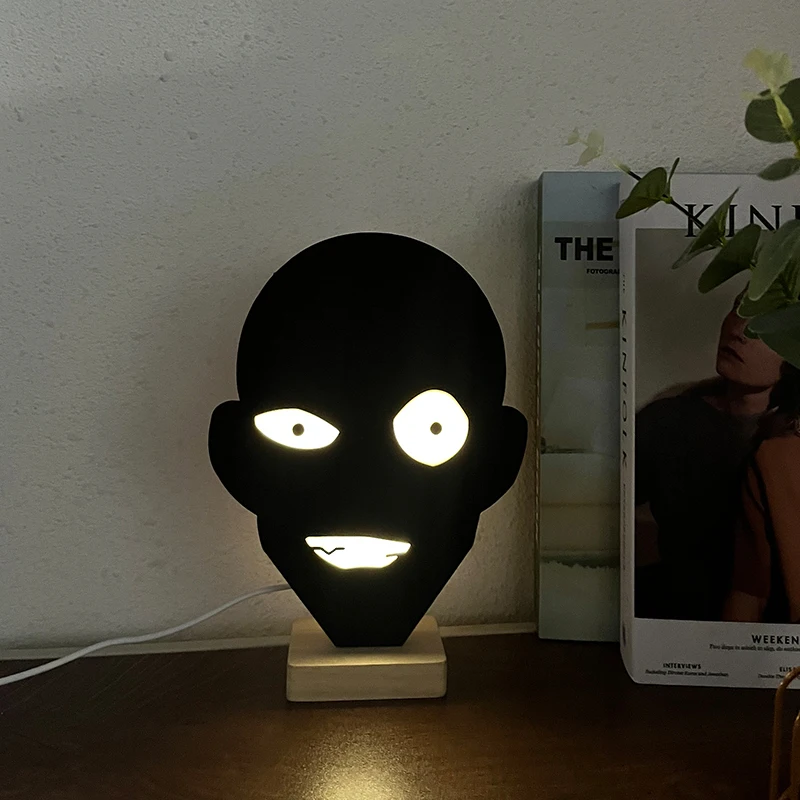 Conan Small Black Night Light Prisoners In Black Lampshade Detective Rechargeable Bedside Lamp Led Creative Table Lamp