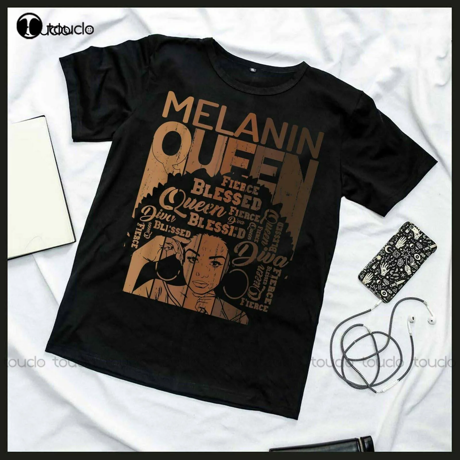 

Melanin Queen African American Strong Black Natural Women T Shirt Shirts For Men Short Sleeve Fashion Tshirt Summer New Popular