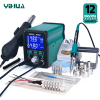 YIHUA 995D+SMD Soldering Station With Pluggable Hot Air Gun Soldering iron BGA Rework Station Phone Repair Welding Station
