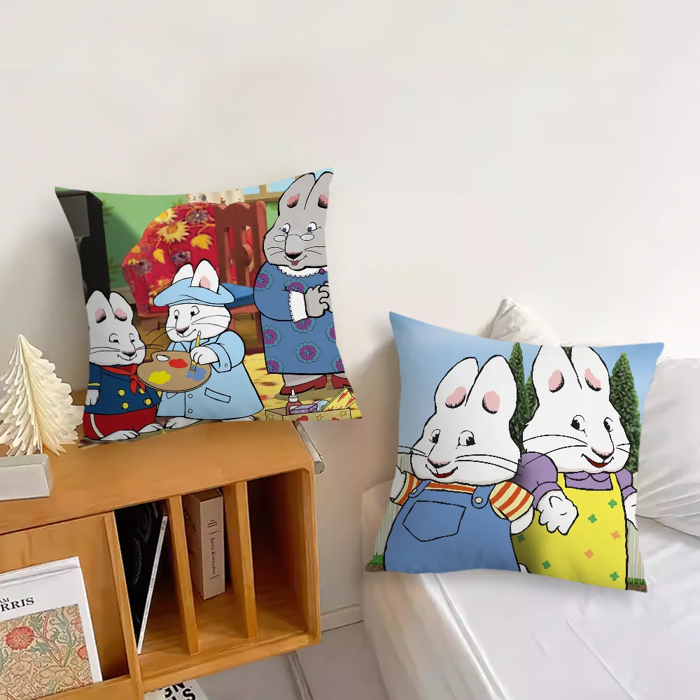 Cartoon M-Max And Rubys Cute cushion cover Living Room Bedroom Headboard Backrest Cushion Square Cushion Nap Time Pillow Case