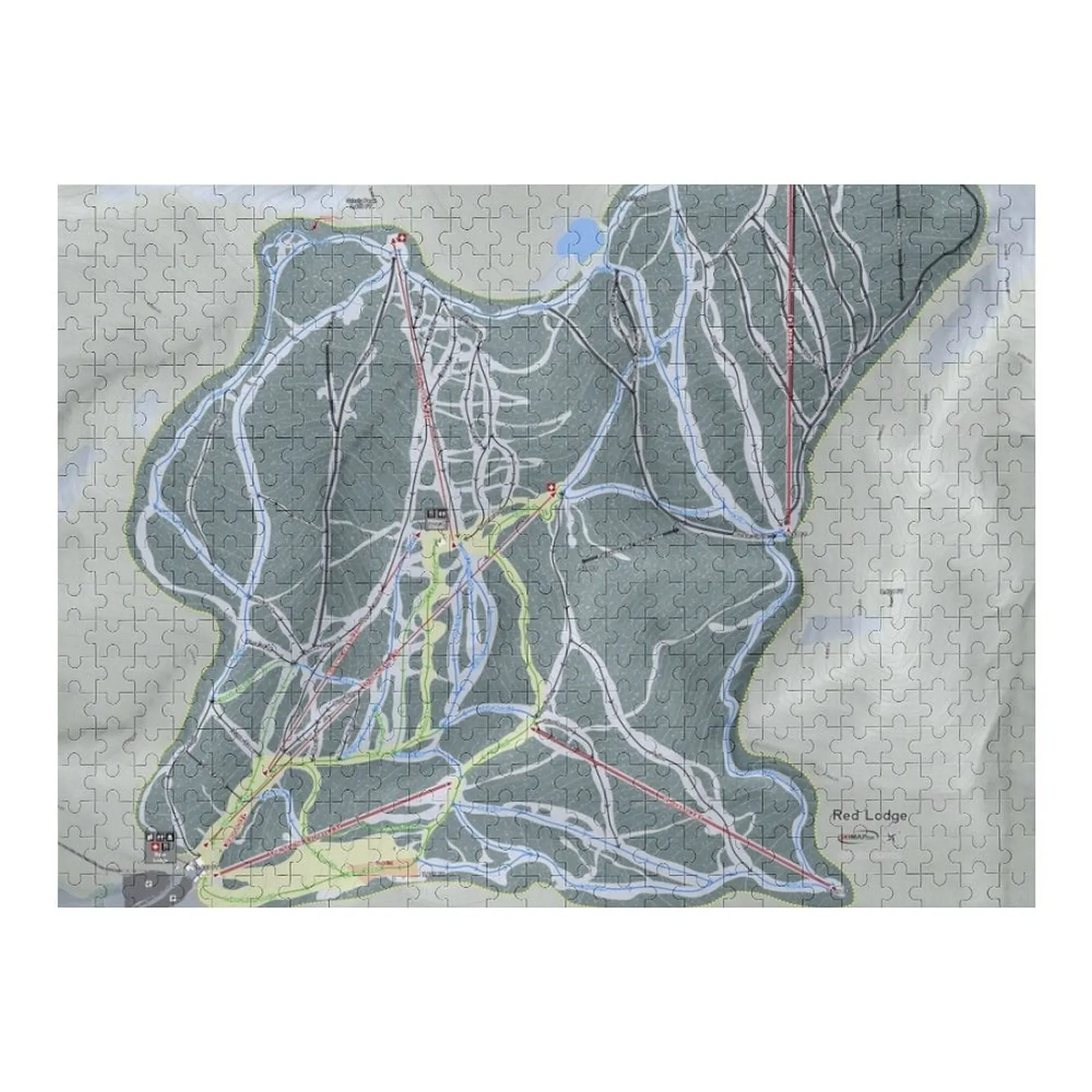 

Red Lodge Resort Trail Map Пазл Персонализированные кусочки головоломки Взрослые игрушки для детей Пазл
