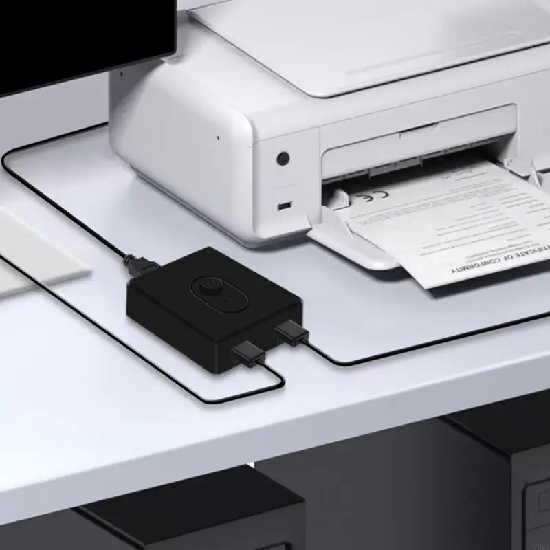 ตัวเลือกสวิตช์ USB C90F 1 คอมพิวเตอร์แชร์ 2 อุปกรณ์ USB USB2.0 กล่องสวิตช์สำหรับแป้นพิมพ์คีย์บอร์ดเมาส์