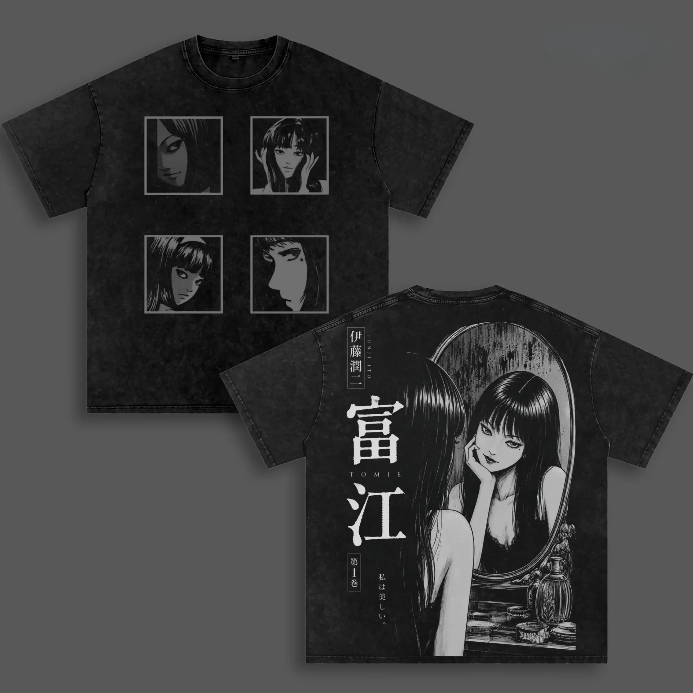 Vintage Summer Clothing Men - Horror Manga Tomie T-shirt Y2k Vintage