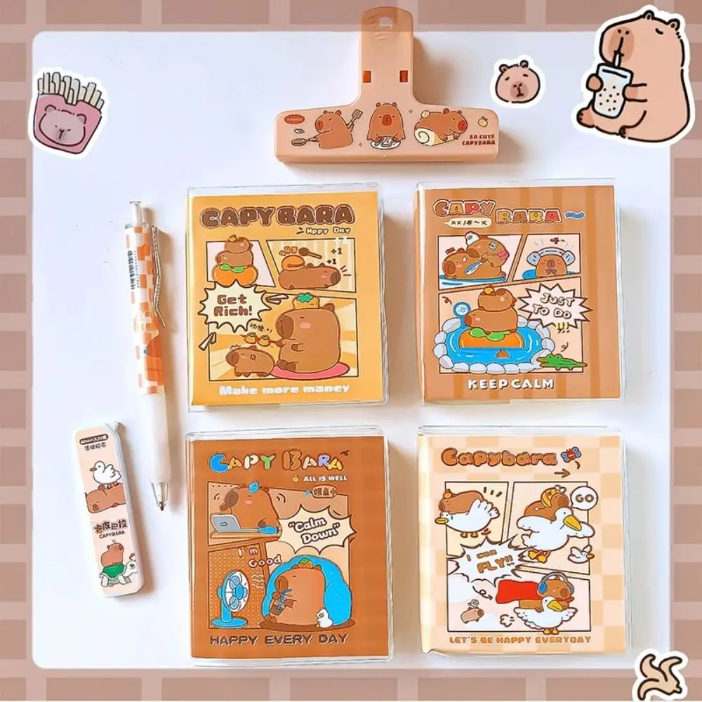 To Do List Cute Capybara Notebook Portable Diary Small Notepad Cartoon Kawaii Square Writing Pad School