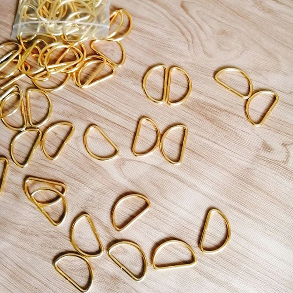 

20pcs D Ring Metal Hardware For Bag Strap Luggage Belt Dog Collar Keychain Diy Craft Accessories Semi-Circular Buckle
