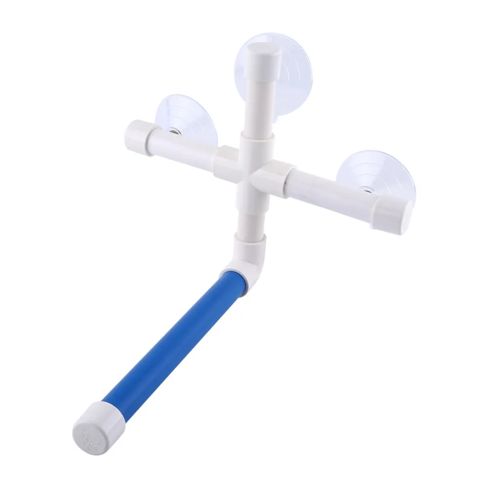 3 Strong Suction Cups Suction Cup Perch Paw Grinding Surface Plastic Pipe Structure Parrot Shower Stand Foldable Design
