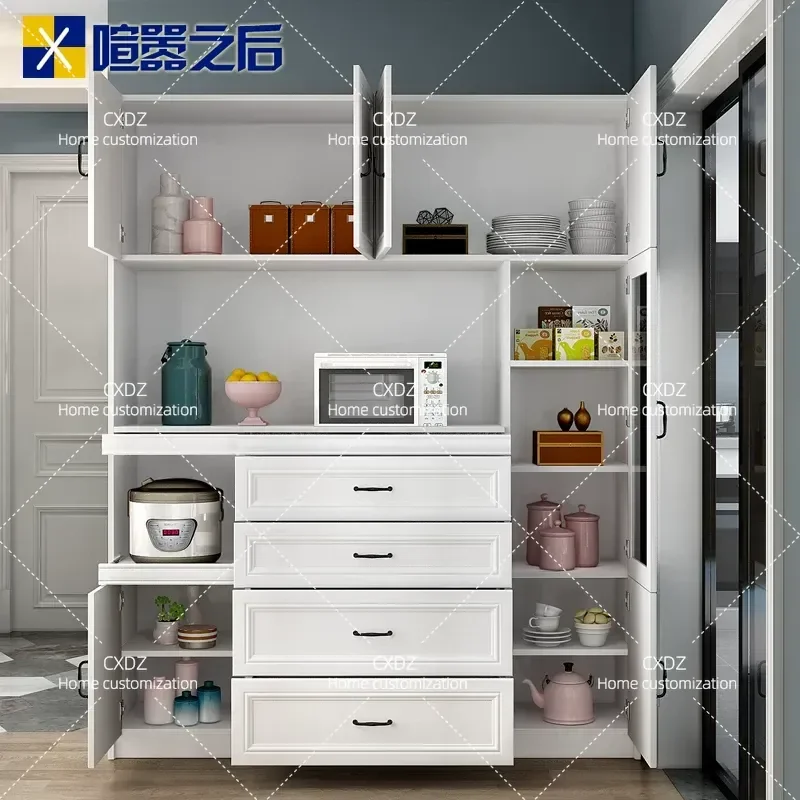 Modern Simple Side Cabinet Microwave Oven Storage Multi Functional Nordic Style Economical Kitchen Furniture Custom G-210