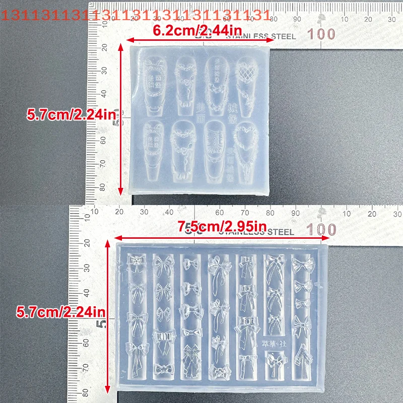 Falda de crema para pastel, cinta con lazo, molde acrílico 3D, decoraciones artísticas para uñas, diseño DIY, molde de silicona para decoración de uñas, plantilla para dijes de uñas
