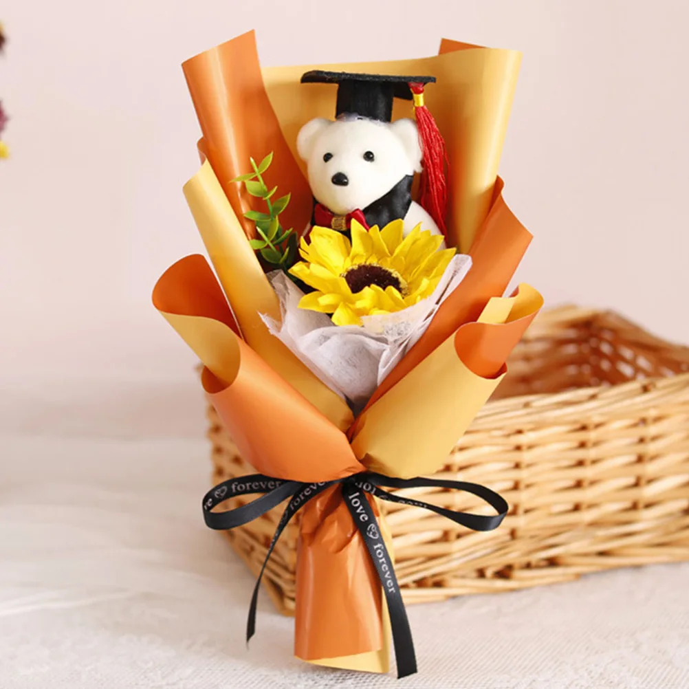 

8pcs Mini Diy Flower Bouquet Season Decoration Cute Grad Stuffed Animal Party Supplies Foam Material Adorable Design