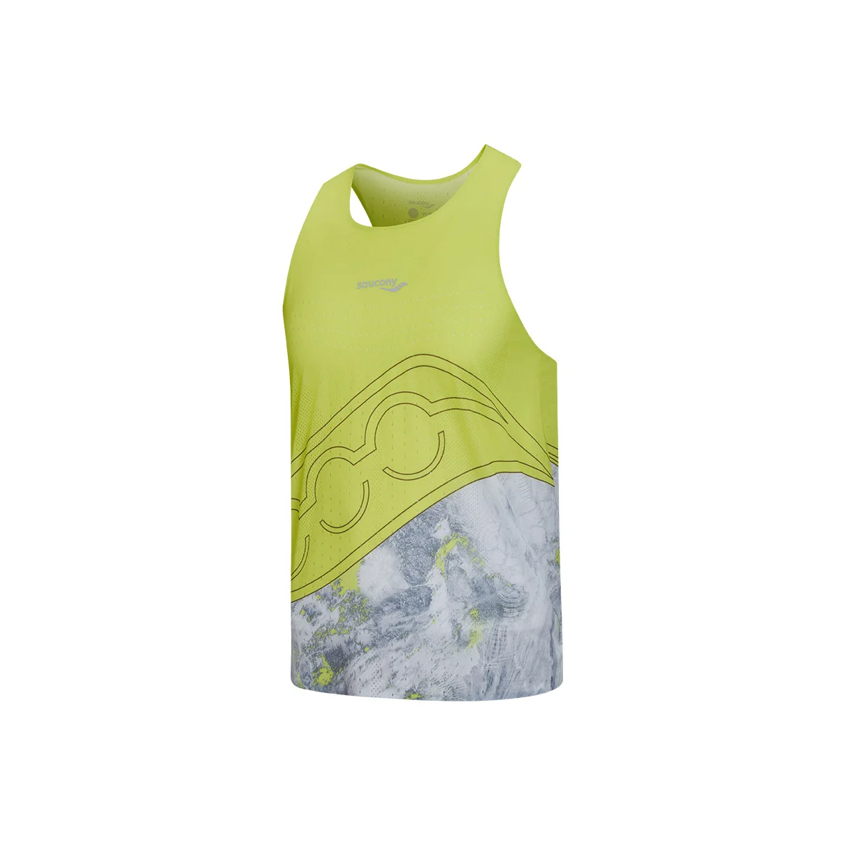 Saucony Running Tank Tops Men's Yellow Green Ink Wash SA2269TK31R-PR273