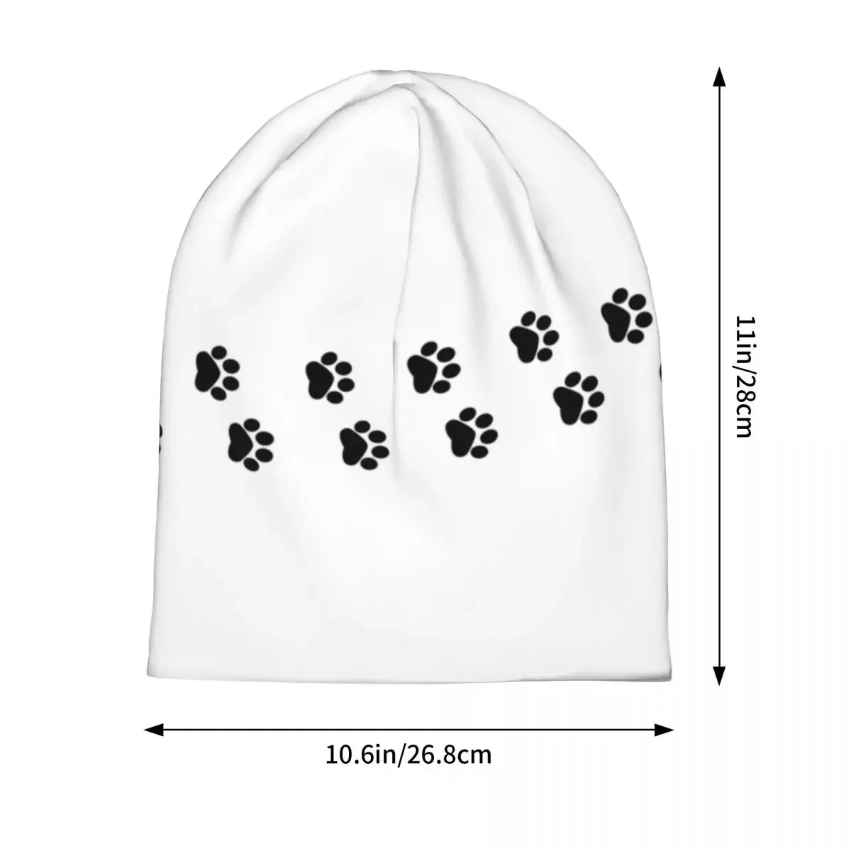 Dog Paw Animal Foot Prints Bonnet Hats Knitting Hats Cool Street Puppy Skullies Beanies Hat Unisex Warm Thermal Elastic Cap image 3