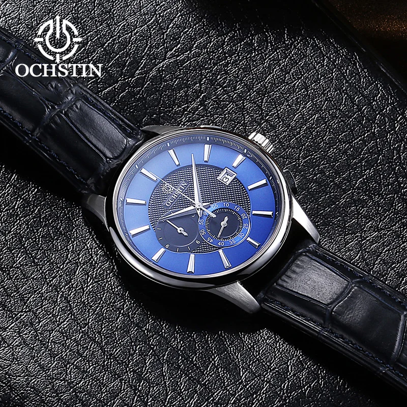 OCHSTIN Hot Model 2024 Avenger Chronograph Series Casual Hundred Japanese Multifunction Quartz Movement Men\'s Quartz Watch