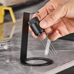 WDT Tool Espresso Coffee Stirrer Needle with 8 Needles, Magnetic Absorption Stand, Barista Coffee Stirring, Distribution Tool