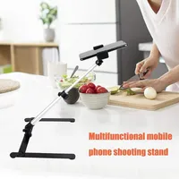 Overhead Tripod for Phone with Ring Light Desktop Cellphone Bracket for Video Shooting Table Mobile Mount for Filming Recording