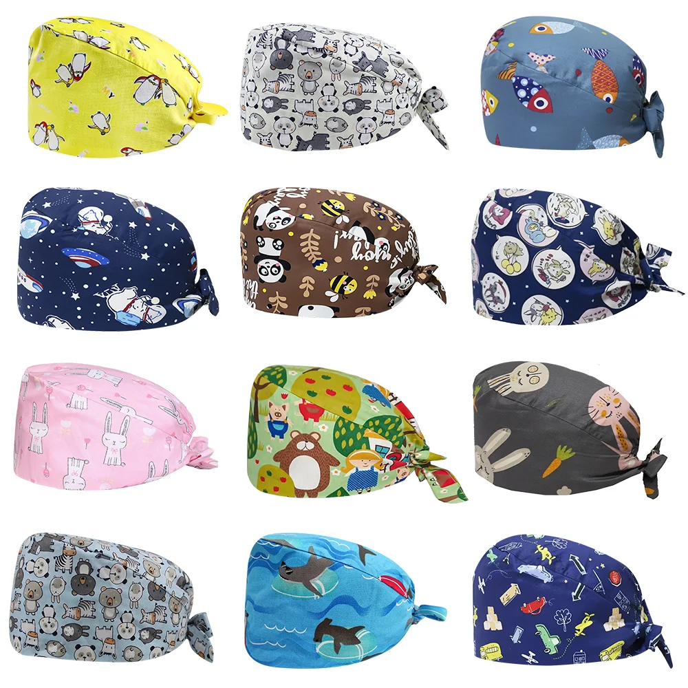 Czapka chirurgiczna Czapki damskie Dentysta Peeling Chirurg damski Mężczyzna dla mężczyzn Kapelusze Medyczne Kapelusz kliniczny Sala operacyjna Dentysta Pielęgniarka Anime