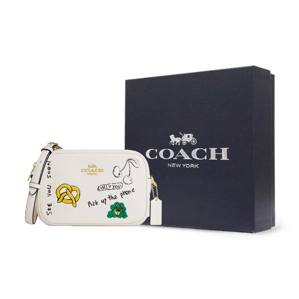 COACH Jamie Pebble Leather Camera Bag, Shoulder Bag Small Women's Chalk White CAT02-IMCAH