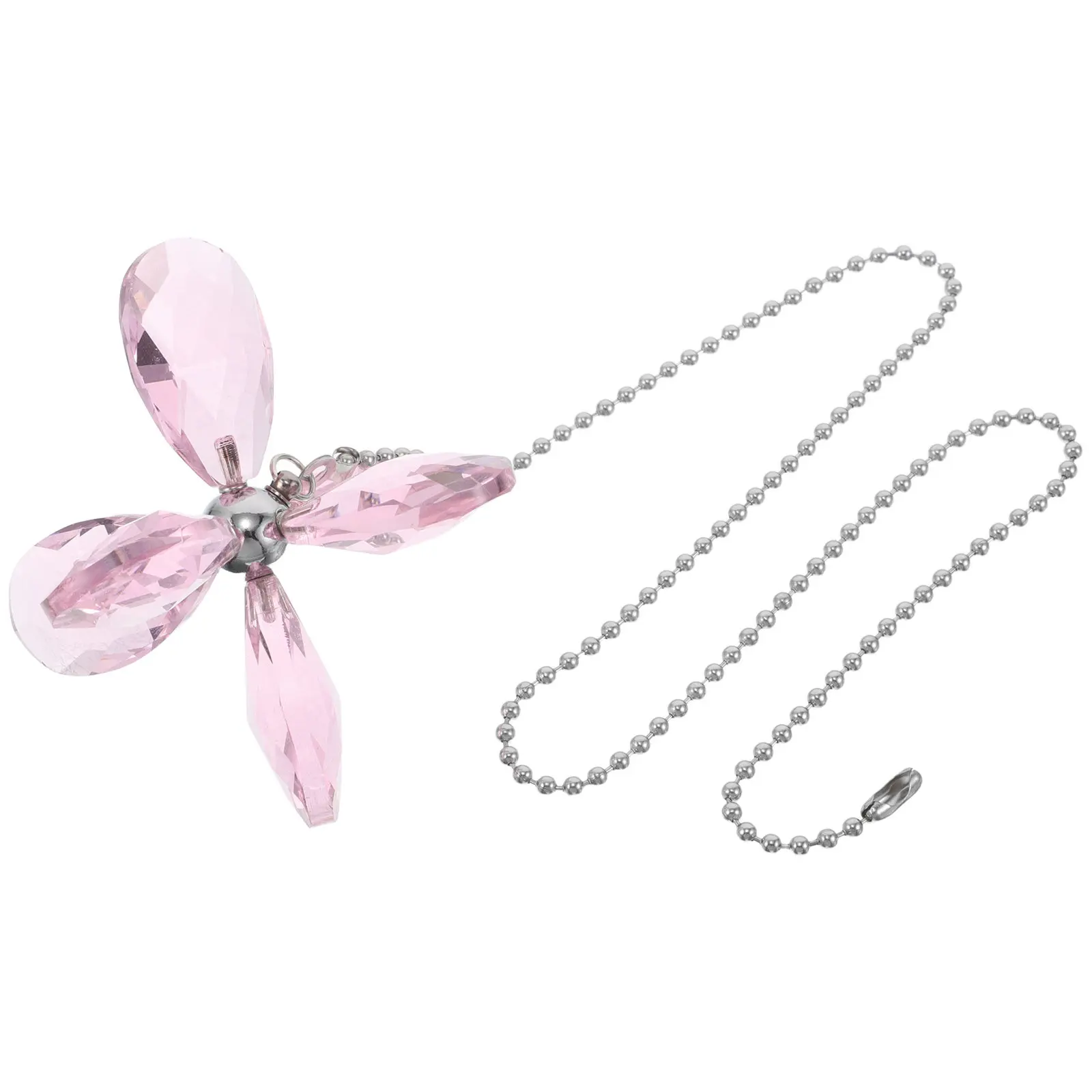 Flower Ceiling Fan Pull Chain Extender Crystal Suncatcher Pendant Decorative Ceiling Fan Chain Decoration for Garden Sunlight