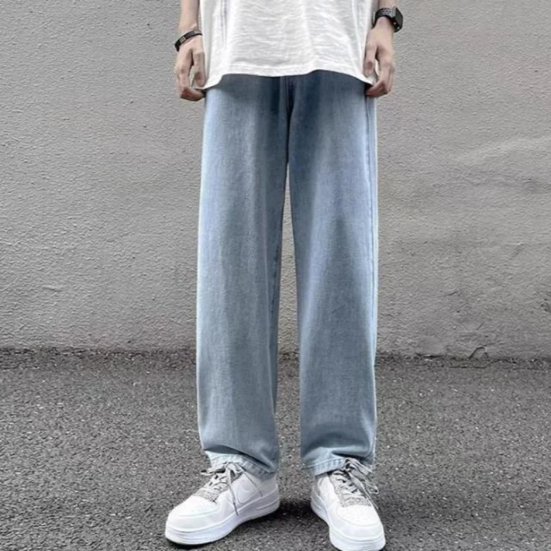 Denim Jeans Men's Summer Thin 2022 Loose Straight Wide Leg Brand Versatile Teenagers Cowboy Fashion Baggy Cargo Long Pants