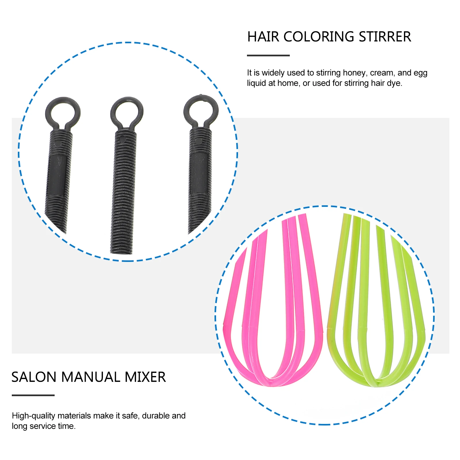 

12 Pcs Hair Dye Blender Paste Whisk Cream Mixers Stirrer Small Balloon Plastic ABS Manual Mixer Salon Used Safe