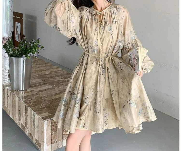 Retro New Chinese Floral Dress 2026 Summer New Romantic Light Fairy Dress