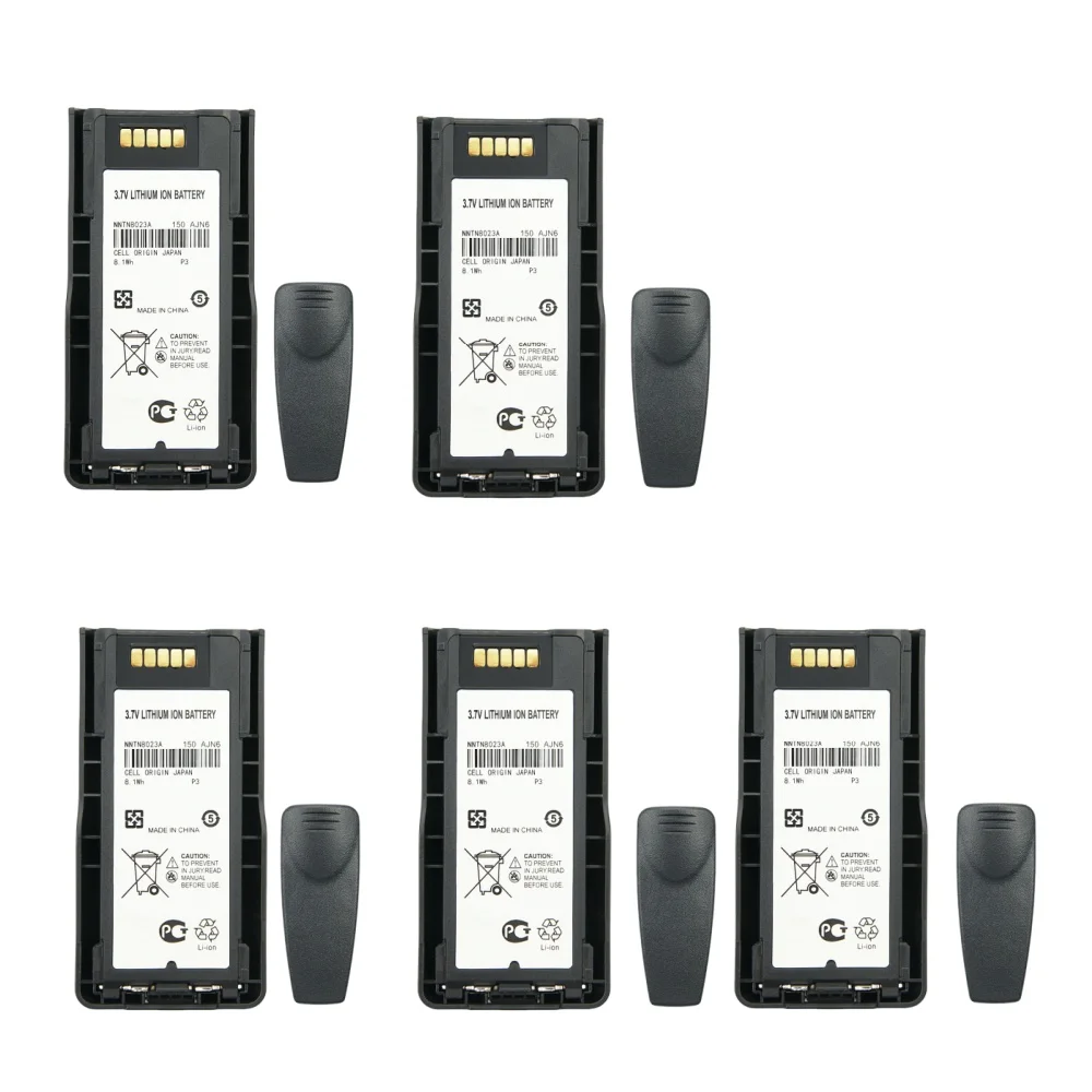 5PCS 2900mAh NNTN8023 Battery for Motorola  MTP3500 MTP3200 MTP3100 MTP3150 MTP3250 Two Way Radios Battery with Belt Clip