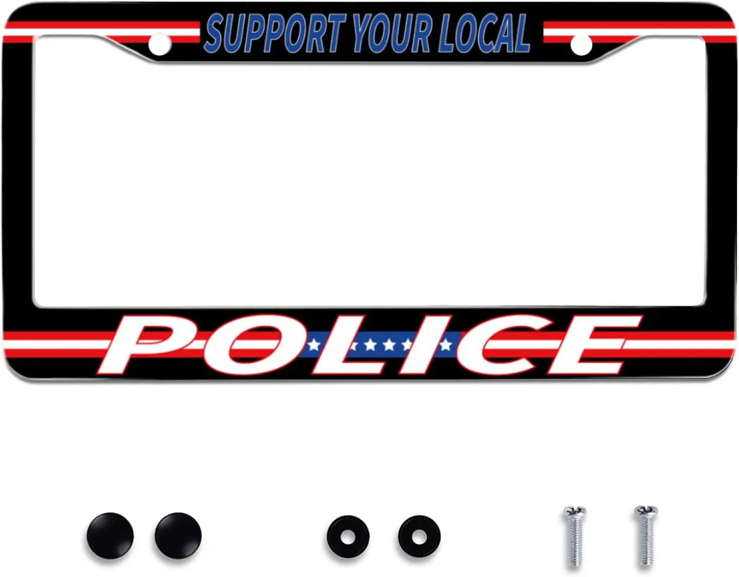 Support-Local-Police-Personalise-License-Plate-Frames-Metal-Car-Universal-Accessories-Aluminum-Cars-Decor-with-Screw-Caps-12