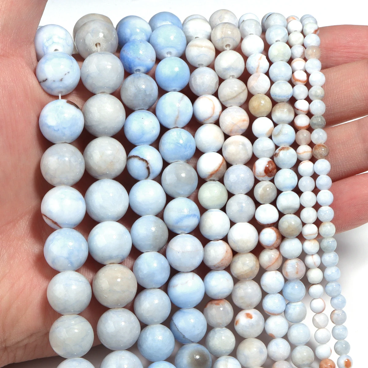 1 strang/lot Blau Streifen Persische Jade Naturstein Perlen Runde Lose Perlen Für Schmuck Machen DIY Halskette Armband zubehör