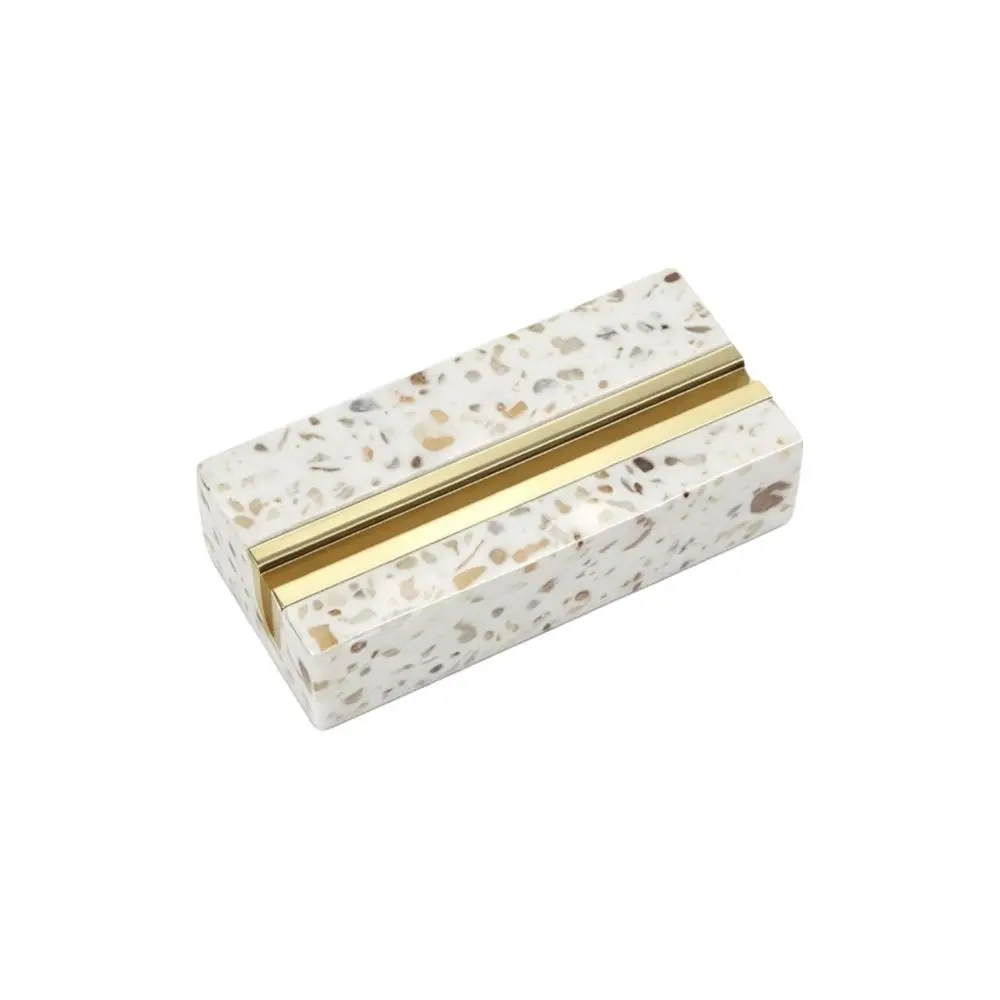 Marble Texture Desktop Business Card Holder Display Clip Elegant Menu Card Display Holder Creative Design Modern