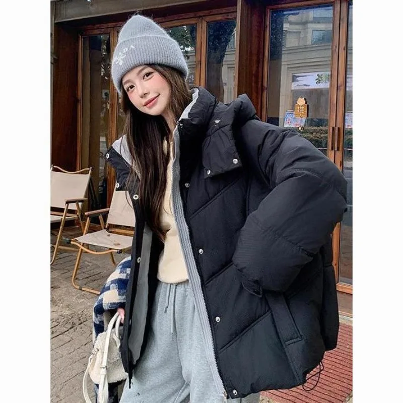 Women's Clothing Winter Down Cotton Jacket New  Loose Short Warm Thickened Cotton Coat Jacket Bread Outerwear Parkas Winter