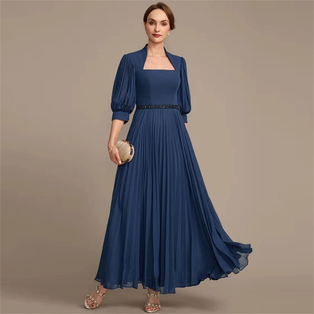 

Yipeisha Simple sexy 2024 high quality Mother of the bride A-LINE Dress Draped Irregular Square Neckline Wedding Guest Dress