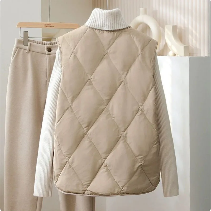 2025 Women Round Neck Vest Outwear Spring Autumn Ladies Large Size 4XL Sleeveless Coat French Female Light Thin Waistcoat Jacket