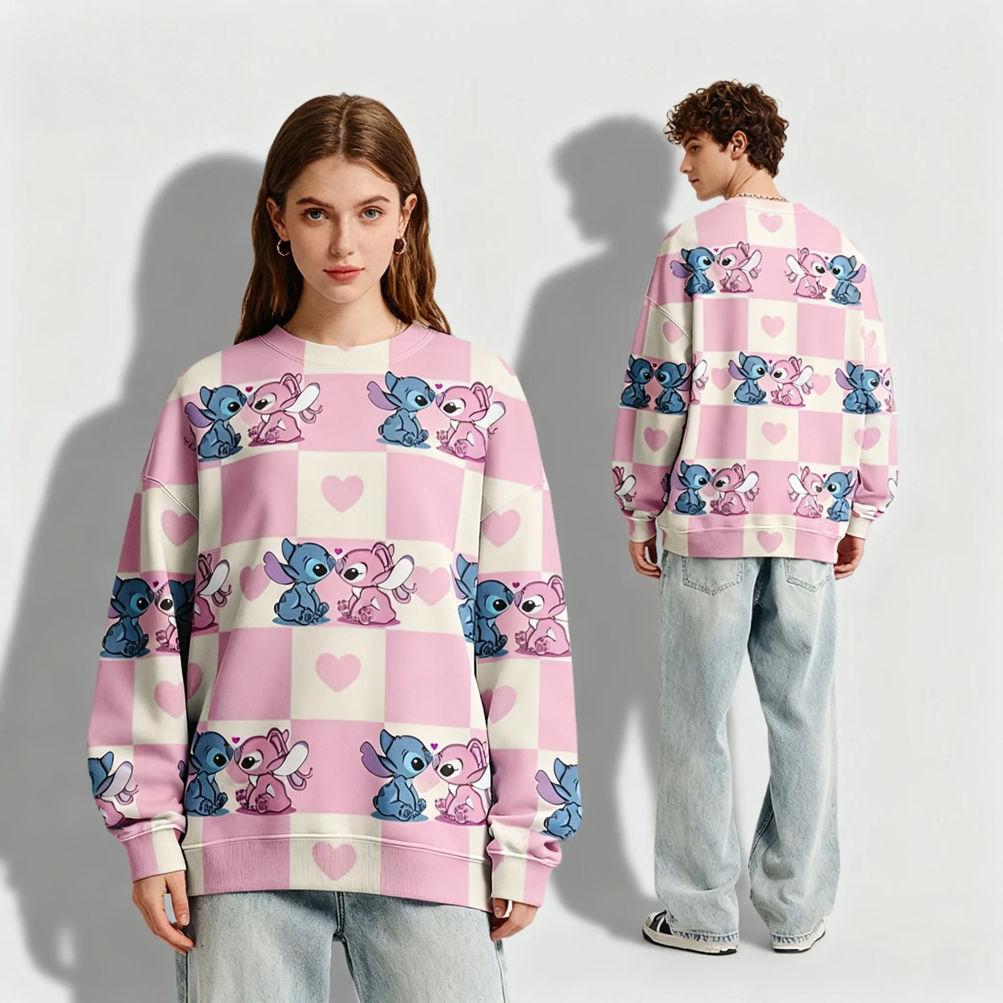 الخريف/الشتاء سلسلة الرسوم المتحركة ديزني مينيفيني سويت كول المتضخم المرأة الشارع الكبار الأطفال جولة الرقبة هوديي #2