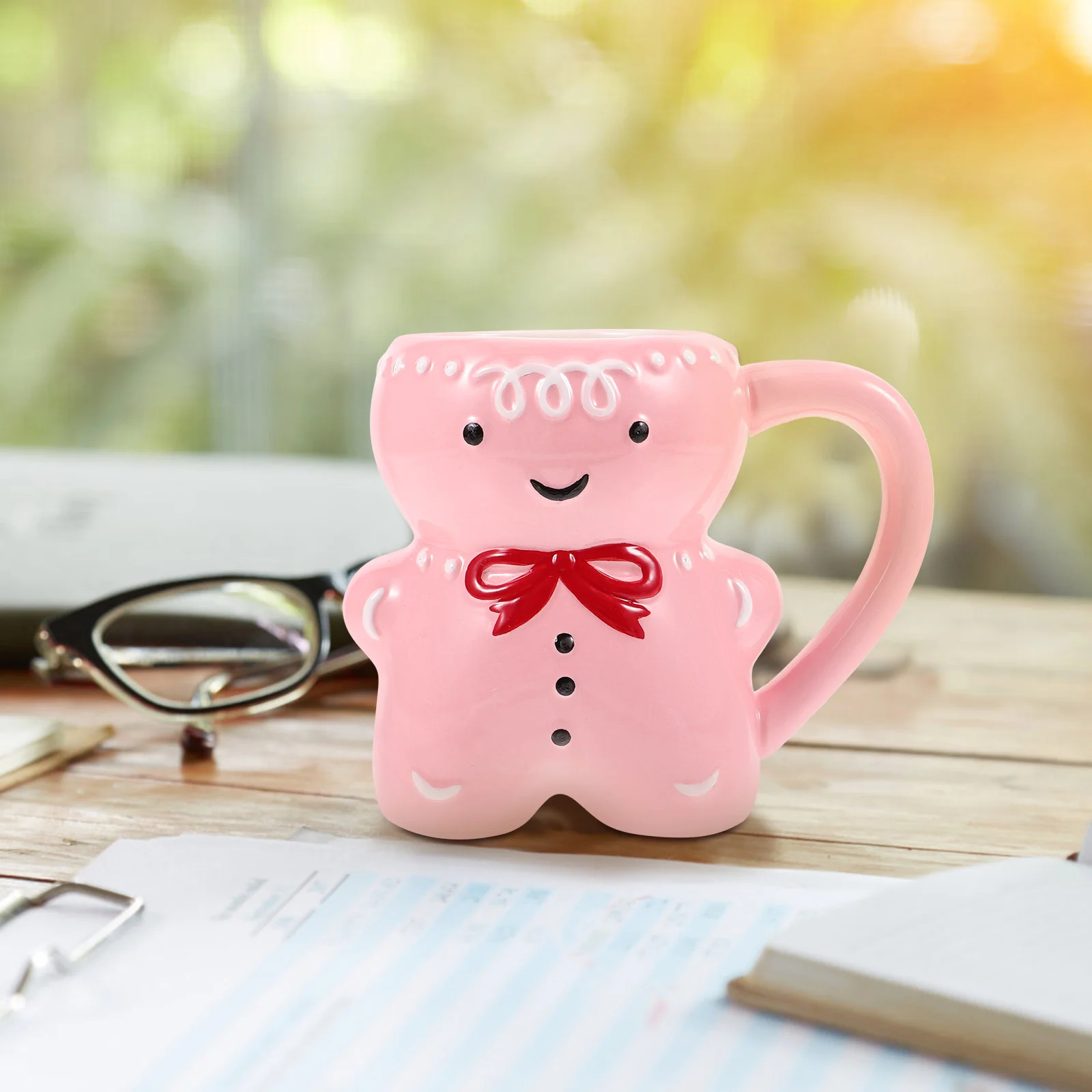 

Christmas Suit for Men Ceramic Mug Water Ceramics Coffee Lovely Breakfast Cup Pink Gingerbread Tea Man