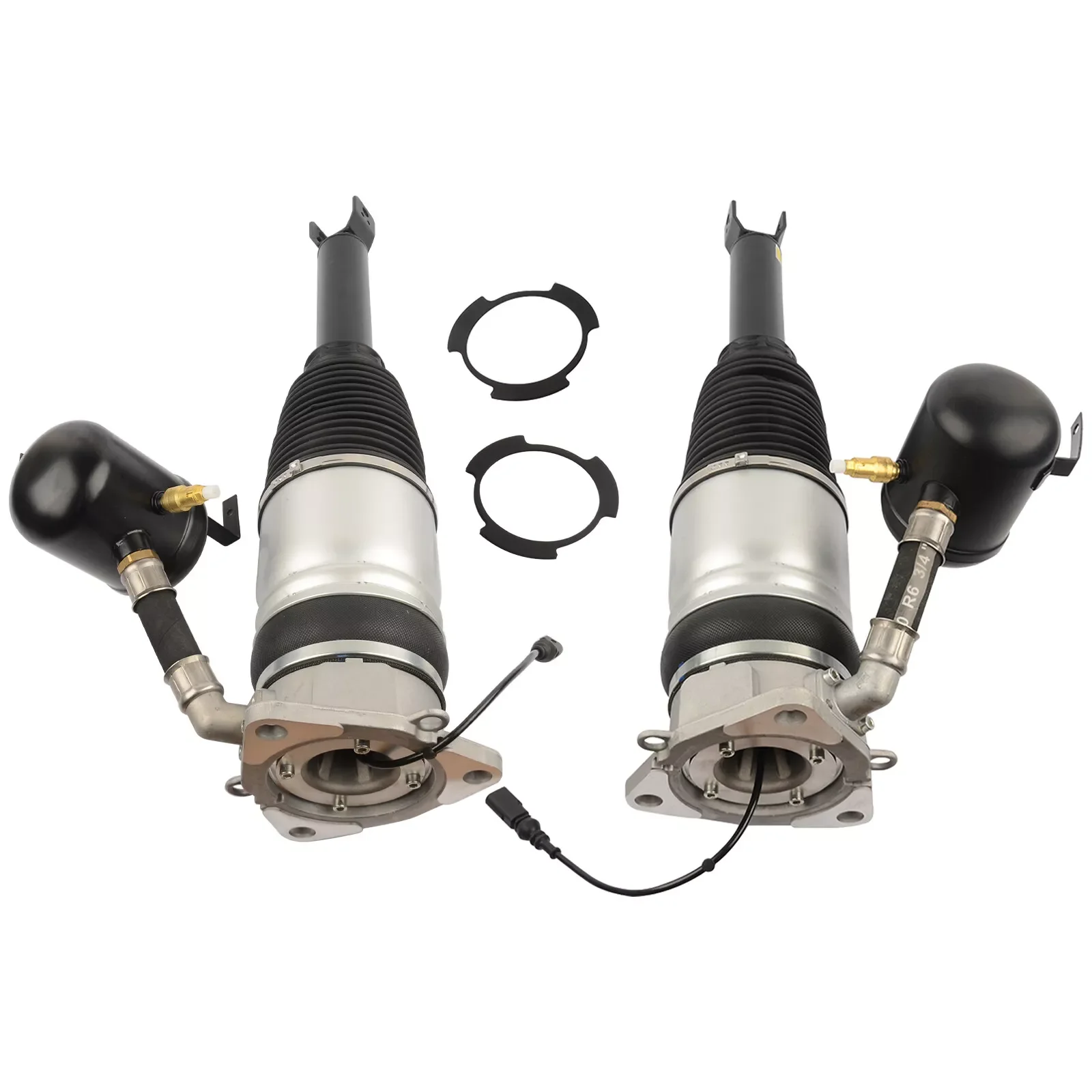 2X penyangga guncangan suspensi udara belakang 4E0616001L untuk Audi A8 D3 Quattro 2002-2010