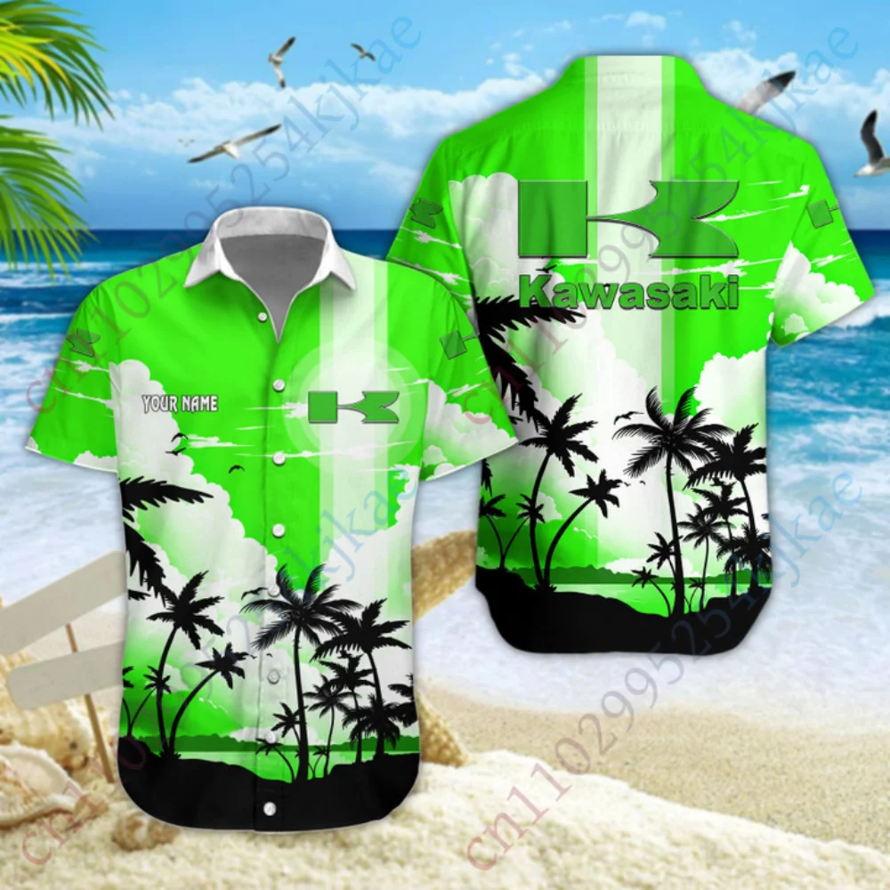 

Kawasaki Shirts For Men Casual Shirts And Blouses Unisex Button Cardigan Anime Short Sleeve Shirt Oversized T Shirts Men's Shirt