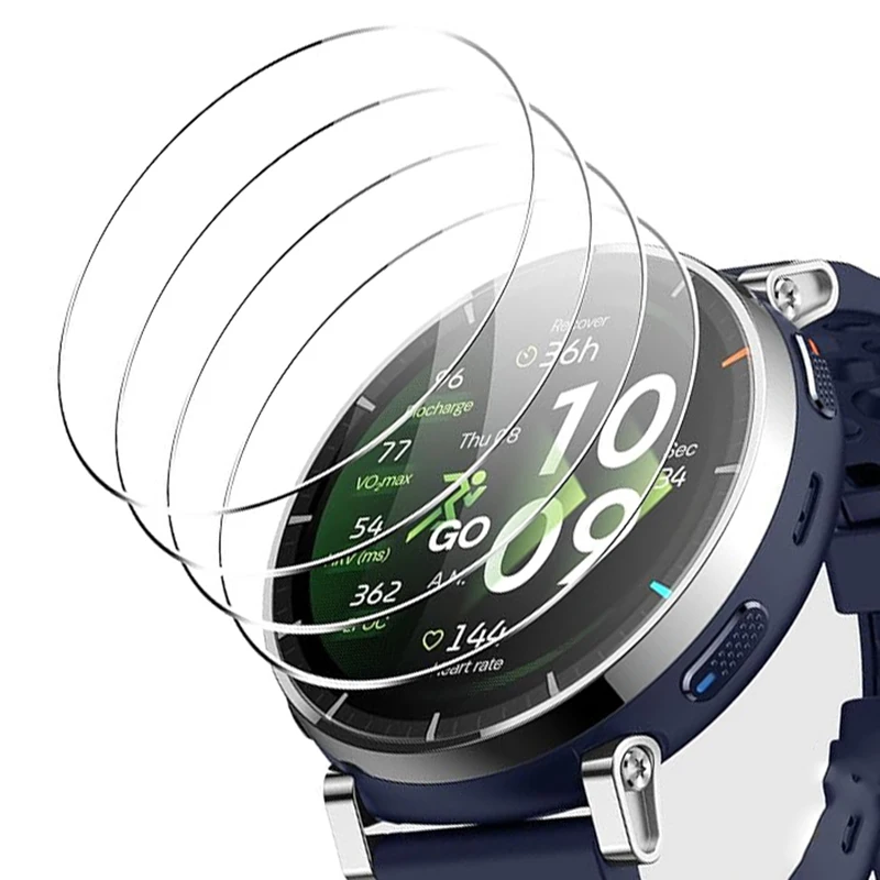 Protetor de tela para amazfit active 3, 1-6 peças, vidro temperado premium, acessórios para relógio inteligente, película protetora, capa anti-arranhõ