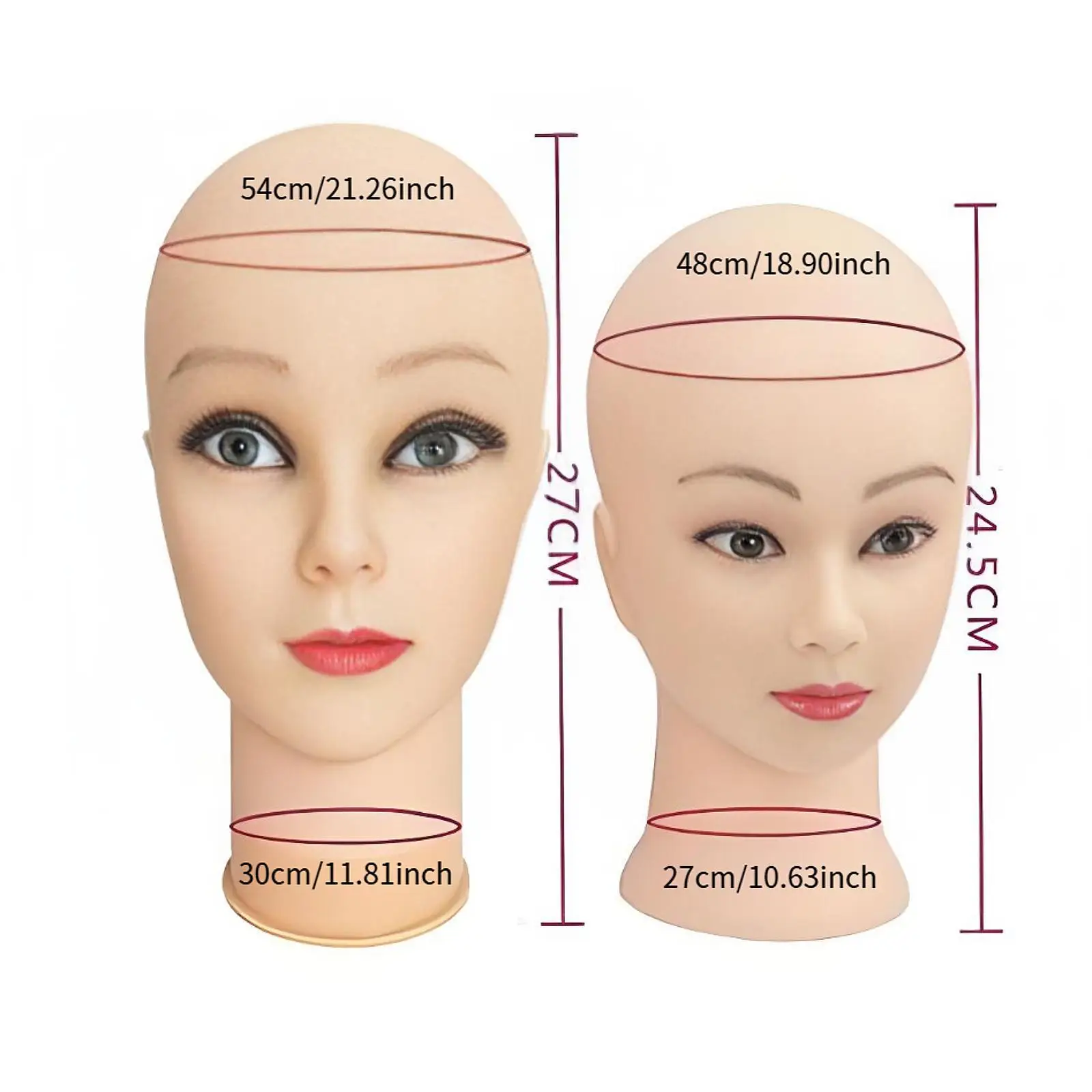 Testa di manichino con pratica di accessori multifunzionali per cosmetologia dei capelli