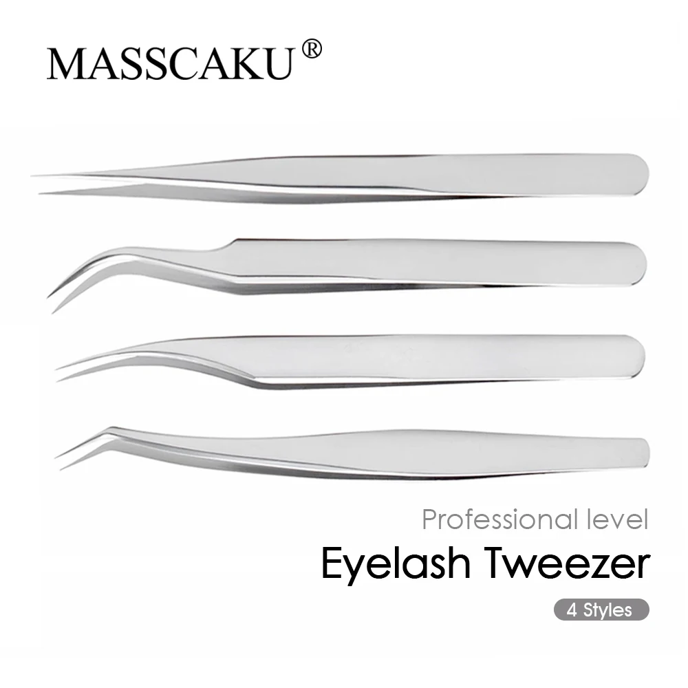 

MASSCAKU Eyelashes Tweezers High Precision Easy-grafting Multifunctional Pointed Eyelash Eyebrow Removal Tweezer Manicure Tools