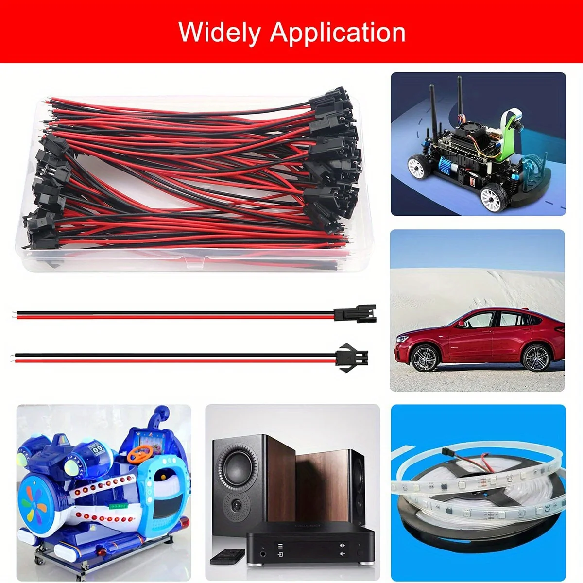 10 Paare Schnellverbinder JST SM 2 Pins, Stecker Männlich-Weiblich, Länge 10 cm, Terminal-Adapter 2-Wege, Einfache Montage für LED-StreifenJST SM Verbinder Kabelverbinder Terminaladapter Schnellverbinder 2 Pins Männlic – Detail 10